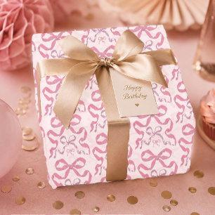 Papel De Presente Arco Estético Rosa Bonito