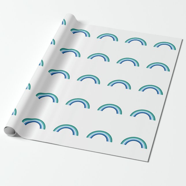 Papel De Presente Arco-íris Azul Gay Masculino (Desenrolado)