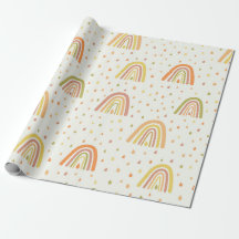 Arco-íris Boho de Laranja e Amarelo Pastel Padrão
