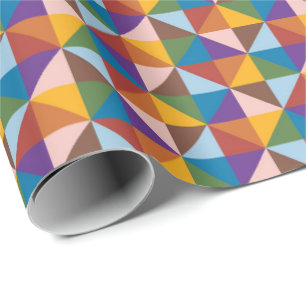 Papel De Presente Arco-íris, Castanho, Rosa e Azul