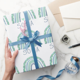 Papel De Presente Arco-íris de bico verde-mint e azul