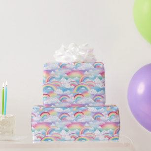 Papel De Presente Arco-íris e Nuvens