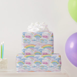 Papel De Presente Arco-íris e Nuvens