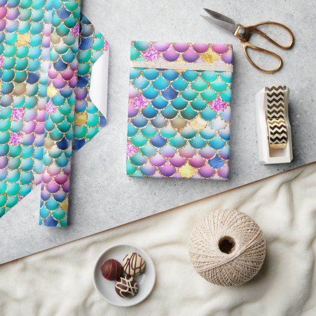 Papel De Presente Arco-Íris Folha de Ombre e Douradas Escalas de Ser (Artesanato)