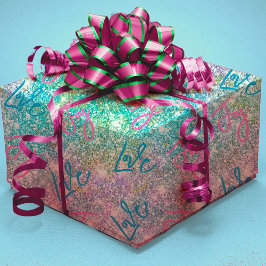 Papel De Presente Arco-íris iridescente e elegante