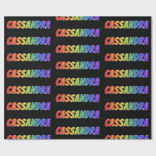 Papel De Presente Arco-Íris Nome "CASSANDRA"; Divertido e Colorido