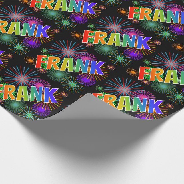 Papel De Presente Arco-Íris Nome "FRANK" + Fireworks (Ponta)
