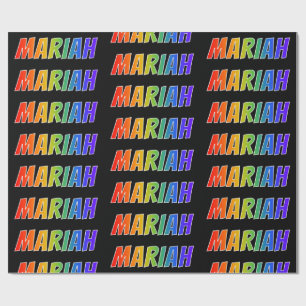 Papel De Presente Arco-Íris Nome "MARIAH"; Divertido e Colorido