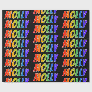 Papel De Presente Arco-Íris Nome "MOLLY"; Divertido e Colorido