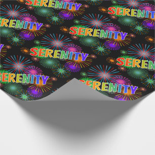 Papel De Presente Arco-Íris Nome "SERENITY" + Fireworks