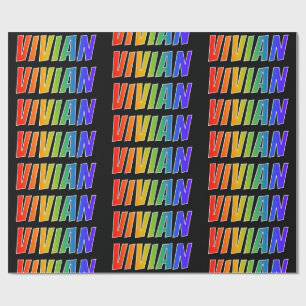 Papel De Presente Arco-Íris Nome "VIVIAN"; Divertido e Colorido