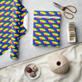 Papel De Presente arco-íris Ondas diretas