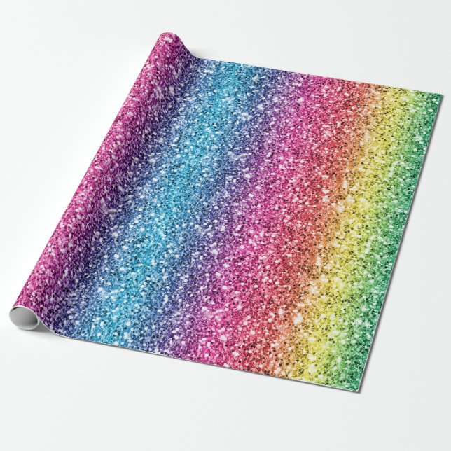 Papel De Presente Arco-Íris Sem Costura Largura-10 (Desenrolado)