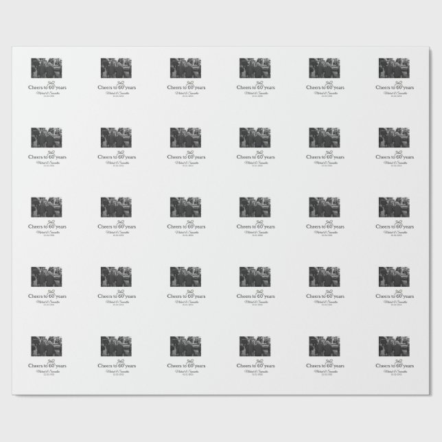 Papel De Presente arco ouro aplaude casamento de 60 anos (Aberto)