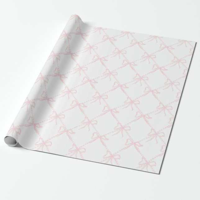 Papel De Presente Arco rosa e branco, coquete rosa do milênio (Desenrolado)