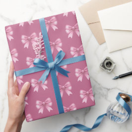 Papel De Presente Arco Rosa Natal