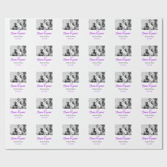 Papel De Presente Arco roxo comemora 60 anos de casamento  (Aberto)