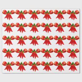 Papel De Presente Arco Vermelho com Papel de Mola Holly White