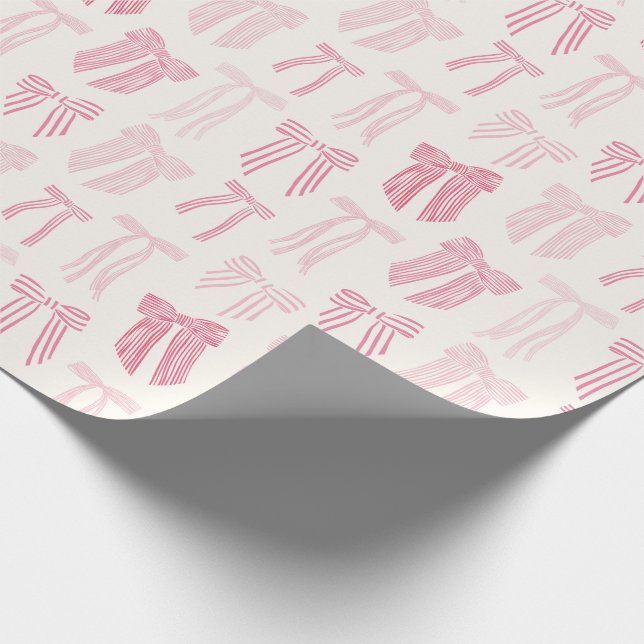 Papel De Presente Arcos de coquete com risca rosa (Ponta)