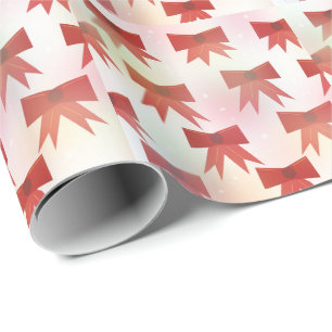 Papel De Presente Arcos de Férias Vermelhos e Rosas