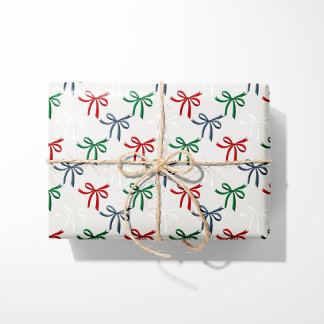 Papel De Presente Arcos de Natal com Aquarela