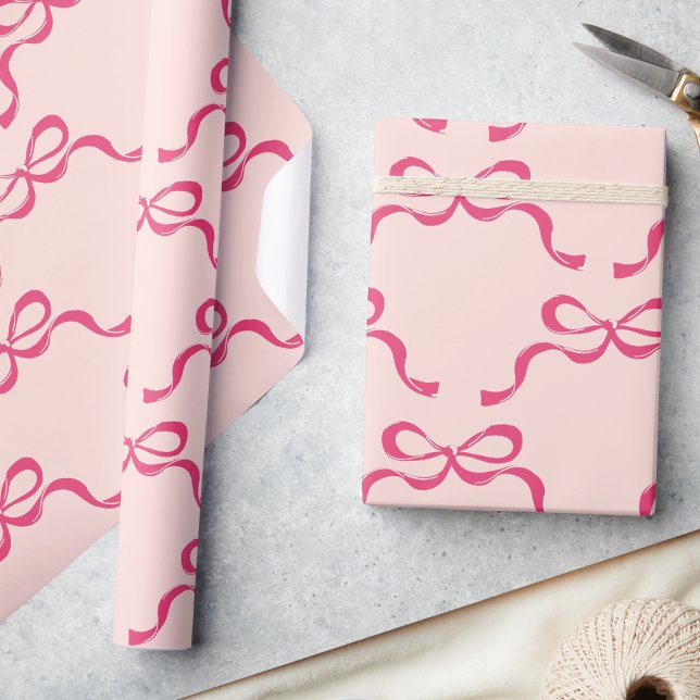 Papel De Presente Arcos de Natal cor-de-rosa (Criador carregado)