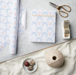 Papel De Presente Arcos de Natal de Cana-de-Açúcar Grandmillennial