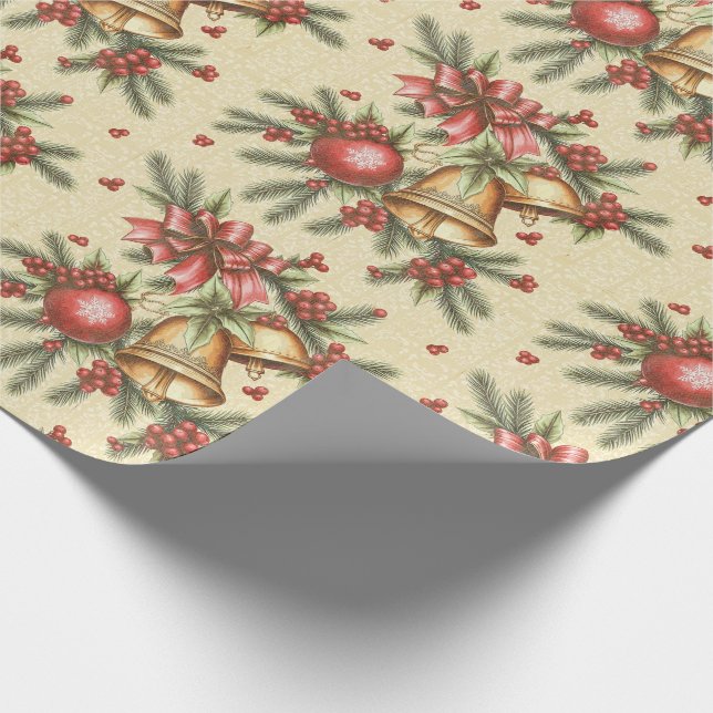 Papel De Presente Arcos de Sinos de Natal vitorianos (Ponta)