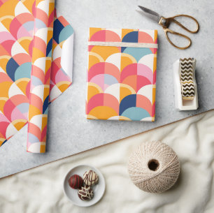 Papel De Presente Arcos de Sobreposição Retroativa em Pedras Quentes