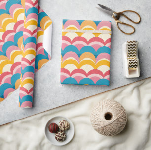 Papel De Presente Arcos de Sobreposição Retroativa em Pedras Quentes