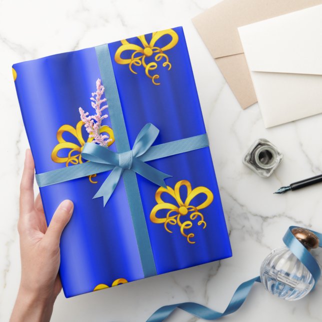 Papel De Presente Arcos Dourados no Natal Azul (Criador carregado)