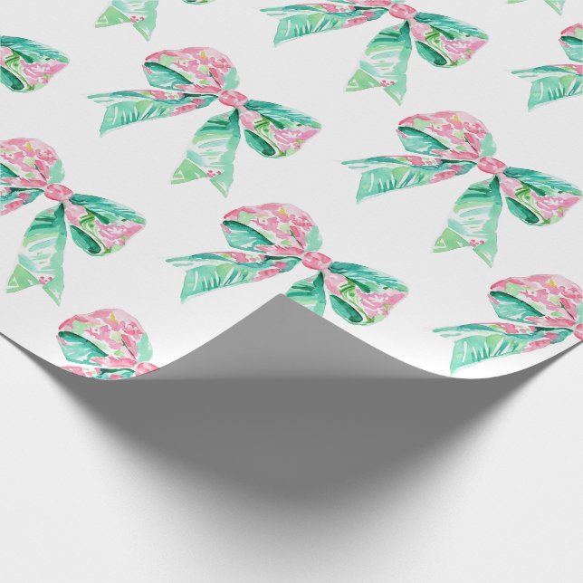 Papel De Presente Arcos Florais Preppy Pink e Turquoise (Ponta)