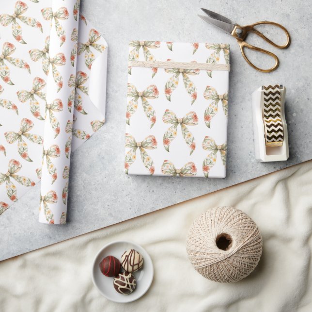 Papel De Presente Arcos Florais Vermelhos Aniversário (Artesanato)