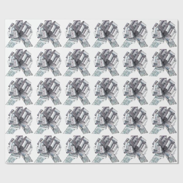 Papel De Presente Arcos iridescentes de prata Papel branco de enrola (Aberto)