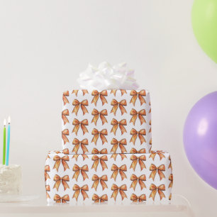 Papel De Presente Arcos Laranja Aniversário