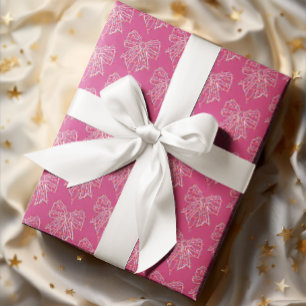 Papel De Presente Arcos leves de Natal cor-de-rosa