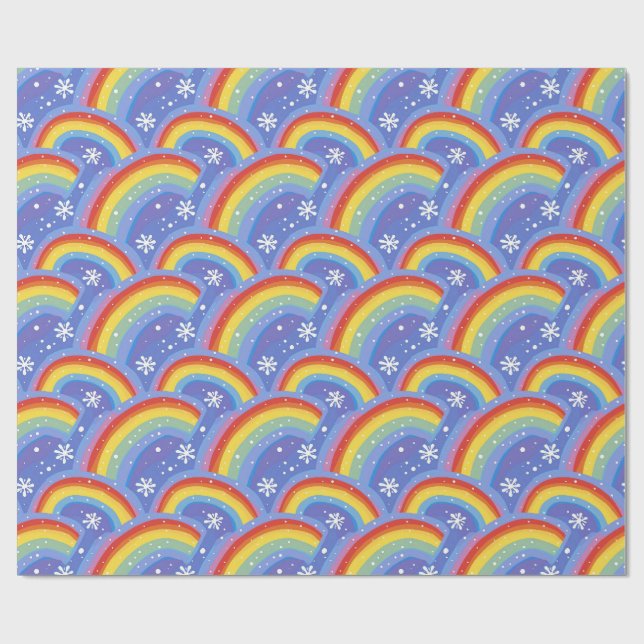 Papel De Presente Arcos-Rainha Coloridos em Fundo Puro (Aberto)