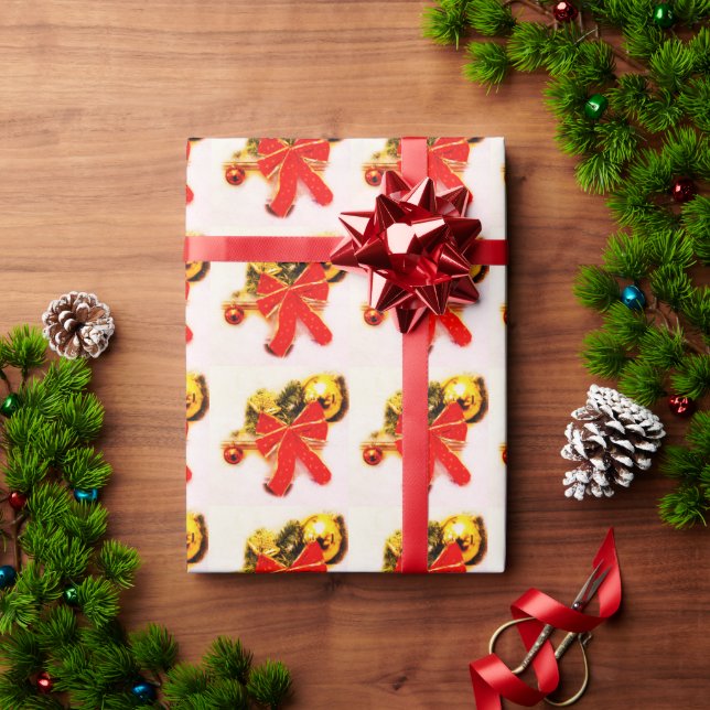 Papel De Presente Arcos vermelhos de Natal (Presente de Natal)