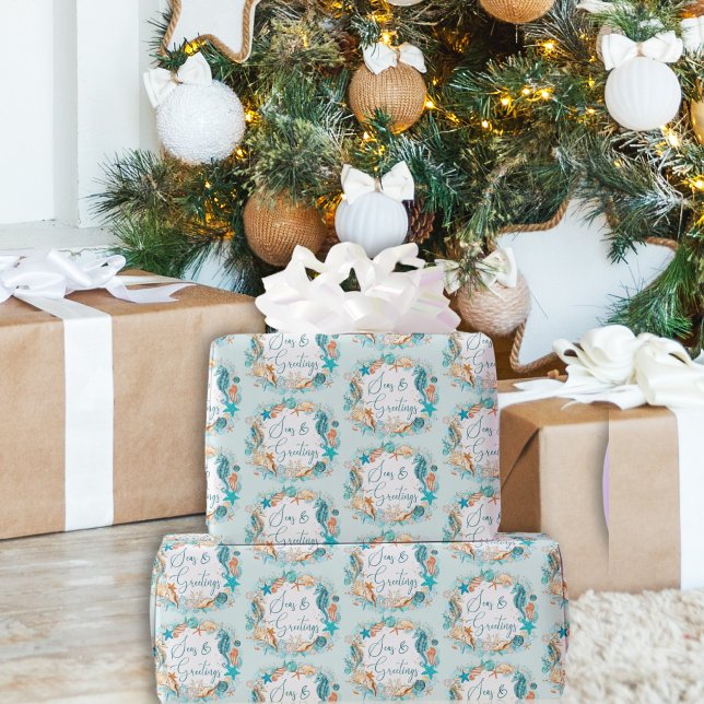 Papel De Presente ÁREAS Costeiras e GREETINGS Conchas de Cavalo (Criador carregado)