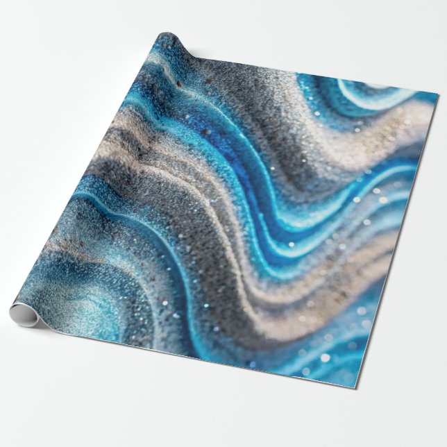 Papel De Presente Areia Azul (Desenrolado)