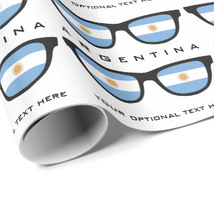 Papel De Presente Argentina Espalha texto personalizado e quebra de 