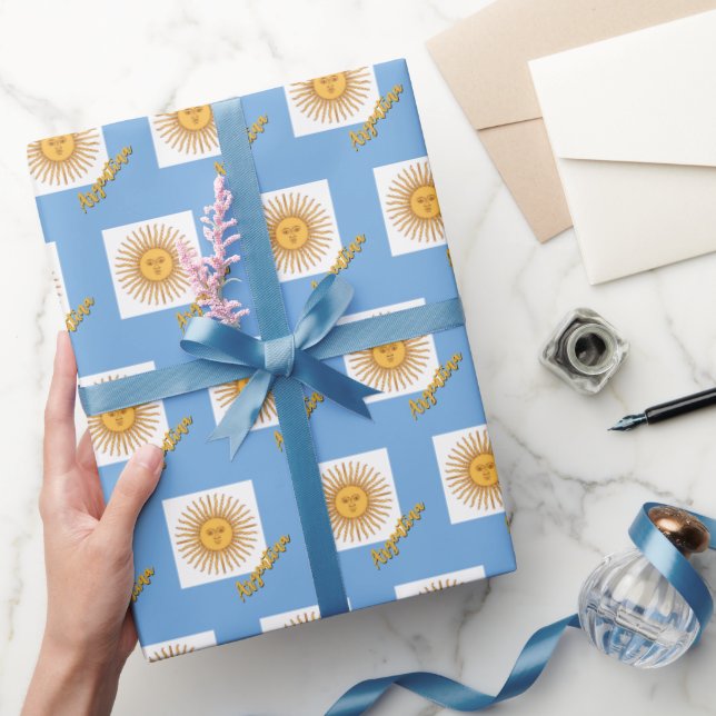 Papel De Presente Argentina Wrapping Paper, Argentina Flag Patriots (Presentear)