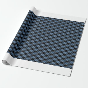 Papel De Presente Argyle Azul Preto Branco Listras padrão de diamant