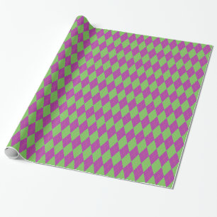 Papel De Presente Argyle roxo & verde