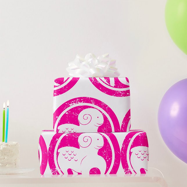 Papel De Presente Aries Zodíaco Símbolo Grunge Astrologia Ram Rosa (Criador carregado)