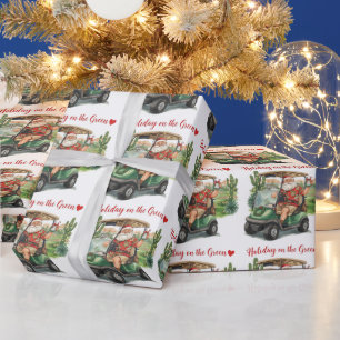 Papel De Presente Arizona Golfe Natal Papai Noel Golfista Jogando Go