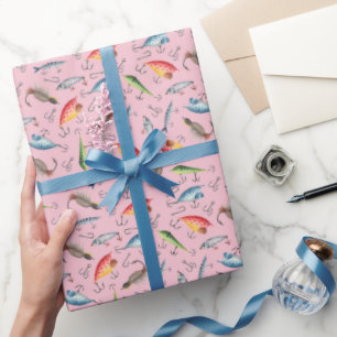Papel De Presente Arrastões de Pesca a Rosa