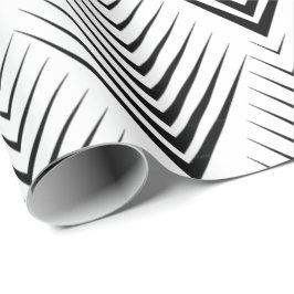 Papel De Presente Art Deco Black White Elegante Mínimo Botânico