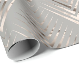 Papel De Presente Art Deco Cinza Beige Elegante Geometria Mínima