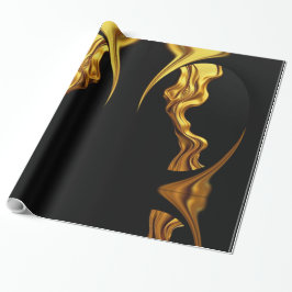 Papel De Presente Art Deco Glamour: Abstract Liquid Gold Luxury Gift